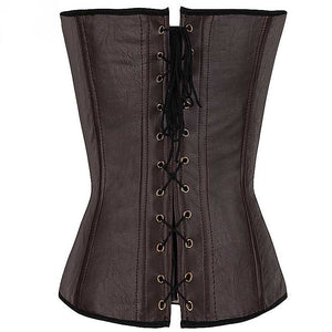 Leather Open Corset with Brass Buckles