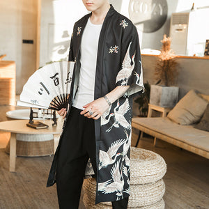Japanese Long Crane Kimono (Unisex)