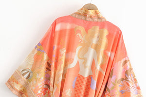 Pastel Print Lace Kimono