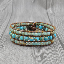 Load image into Gallery viewer, Turquoise and Agate Natural stone multilayer bracelet