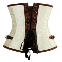 Load image into Gallery viewer, Victorian Corset with Leather Seams