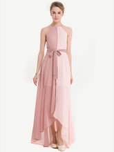 Load image into Gallery viewer, Two Tone Dip Hem Chiffon Dress With Weave Strap