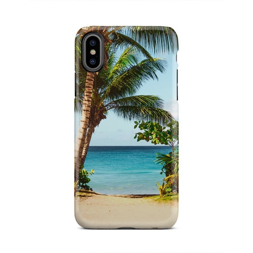 Beautiful Sunny Tropical Beach Palm Tree iPhone X