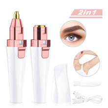 Load image into Gallery viewer, USB Charging Lipstick Shaver 2 In 1 Mini Electric Eyebrow Trimmer Facial Shaver Hair Removal Instrument