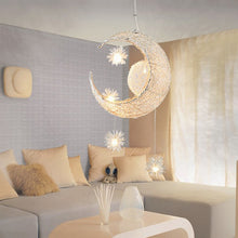 Load image into Gallery viewer, Aluminum Wire Star Moon Chandelier