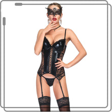 Load image into Gallery viewer, Pleather Corset with Garters