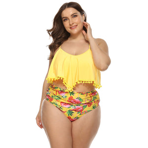 Plus Size Tropical Print Bikini