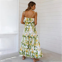Load image into Gallery viewer, Tropical Rainforest Print Sun Dress with Spaghetti Straps