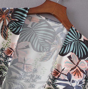 Tropical Print chiffon Kimono Jacket