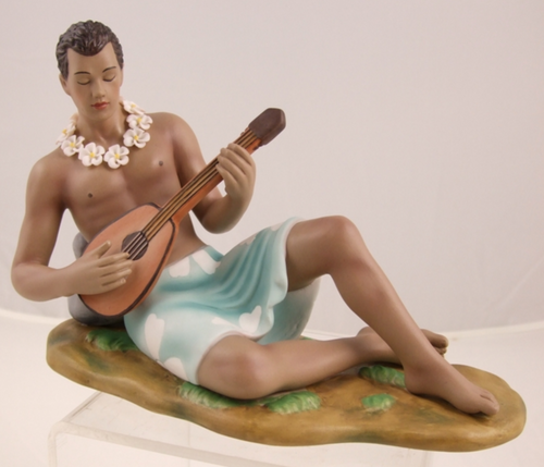 Vintage Porcelain Male Hula Dancer with Ukulele