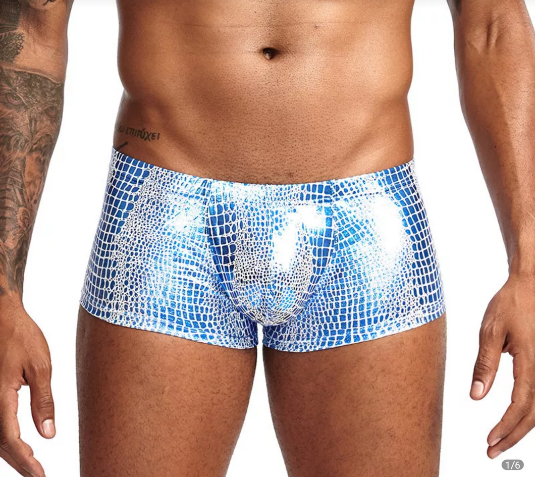 Mens metallic snake skin briefs