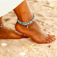 Load image into Gallery viewer, Double Beaded Starfish Anklet