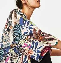 Load image into Gallery viewer, Tropical Print chiffon Kimono Jacket