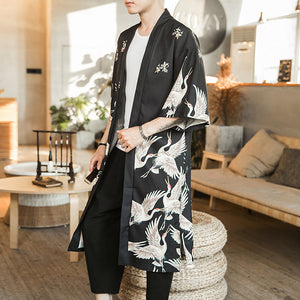 Japanese Long Crane Kimono (Unisex)