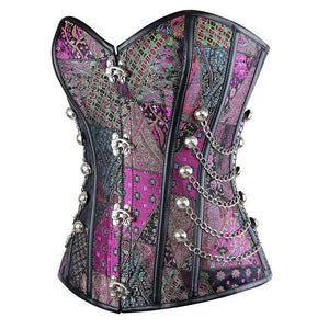 Victorian Corset with Leather Seams
