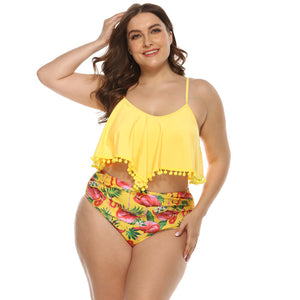 Plus Size Tropical Print Bikini