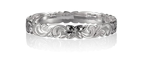 Sterling Silver Queen Scroll Bangle 10mm Size 7: Jewelry