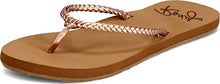 Load image into Gallery viewer, Braided Leather Flip Flop Sandal in Rose Gold