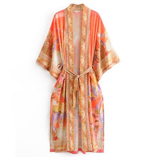 Load image into Gallery viewer, Pastel Print Lace Kimono