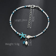 Load image into Gallery viewer, Starfish shell beach anklet