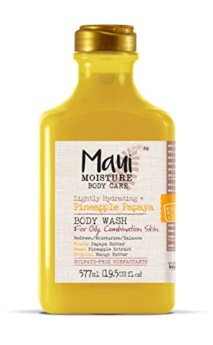 Maui Moisture Pineapple Papaya Creamy Body Wash 19.5 Ounce, Moisturizing Body Wash Formulated for Oily Skin Normal Skin Combination Skin, with Aloe Vera Juice and Coconut Water, Silicone Free: Beauty