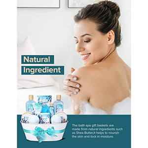 Day Spa Gift Basket for Women, 12Pcs Bath Set with Spa Kit Includes Bath Bombs, Body Lotion, Body Wash, Reed Diffuser
