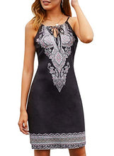 Load image into Gallery viewer, Halter Dress Black and White Floral Print