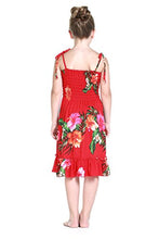 Load image into Gallery viewer, Girl Red Floral Hawaiian Luau Dress in Various Styles