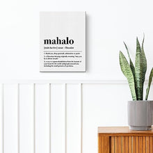 Load image into Gallery viewer, Canvas Wall Art Framed Mahalo Definition Paintings Canvas Prints Poster for Home Office Living Room Bedroom Apartment
