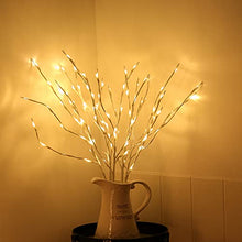 Load image into Gallery viewer, 3 Pack 60 LEDs White Wrapped Lighted Willow Branch Lights Battery Operated with Remote Control Timer