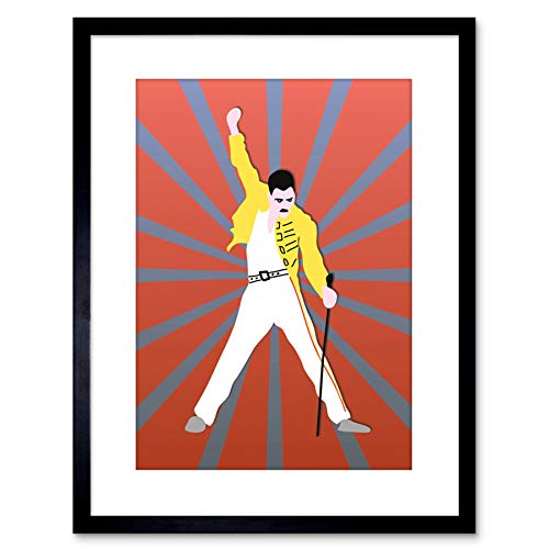 PAINTING FREDDIE MERCURY QUEEN ILLUSTRATION FRAMED PRINT F97X3447: Posters & Prints