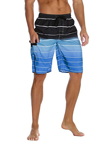 Men's Beachwear Summer Holiday Swim Trunks Quick Dry Striped