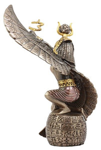 Egyptian Goddess Mother Isis Ra Holding Ankh Figurine 9" H Decorative Statue Collectible