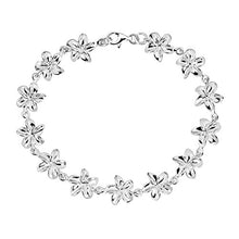 Load image into Gallery viewer, Hawaiian Plumeria .925 Sterling Silver Link Bracelet: Jewelry