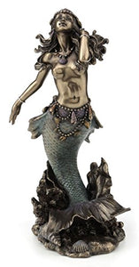 Beautiful Bronze Mermaid Rising from the Sea Statue