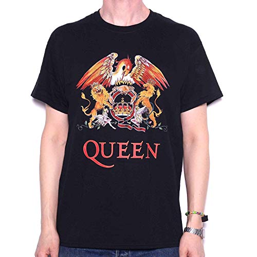 Queen Men's Crest Logo T-Shirt: Clothing