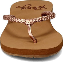 Load image into Gallery viewer, Braided Leather Flip Flop Sandal in Rose Gold