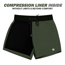 Load image into Gallery viewer, Quick Dry 5 inch Inseam Beach Shorts with Compression Liner and Zipper Pocket