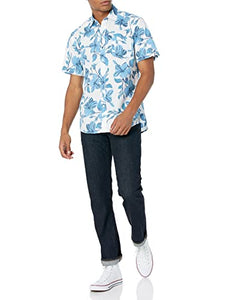 Men's Regular-Fit Short-Sleeve Floral Print Casual Shirt