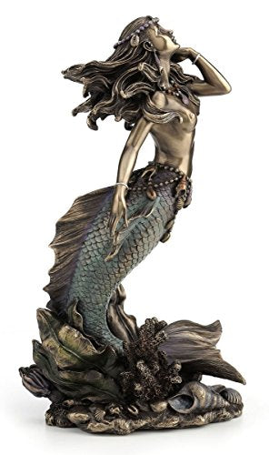 Beautiful Bronze Mermaid Rising from the Sea Statue