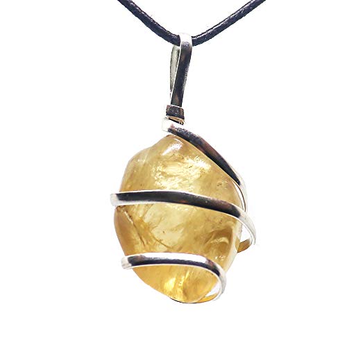 Citrine Gemstone Pendant Necklace - Natural Crystal Healing | Joy, Wealth and Abundance Jewelry for Men & Women