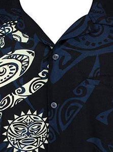 Hawaiian Shirt, Short sleeve, Maori Wedding, Black