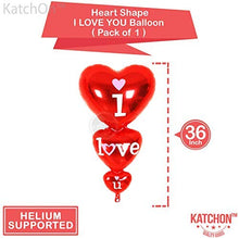 Load image into Gallery viewer, Dozen +1 Red Heart Shape Balloons - 1 I Love U Balloon - Helium Supported - Love Balloons - Valentines Day Decorations and Gift Idea for Him or Her, Wedding Birthday Decorations,Ribbon &amp; Straw Included: Toys &amp; Games