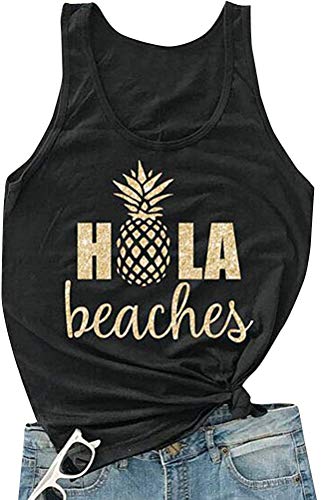 Hola Beaches Shirt Pineapple Print Tee