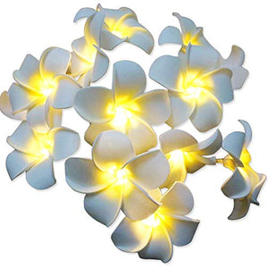 Hawaiian Luau Party Decorations 20 LED Foam Plumeria String Light for Wedding Beach Party