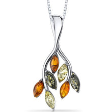 Load image into Gallery viewer, Sterling Silver Baltic Amber Leaf Pendant