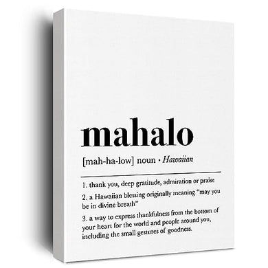 Canvas Wall Art Framed Mahalo Definition Paintings Canvas Prints Poster for Home Office Living Room Bedroom Apartment