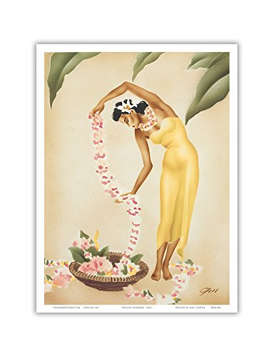 Vintage Hawaiian Airbrush Art c.1940s - Master Art Print 9in x 12in