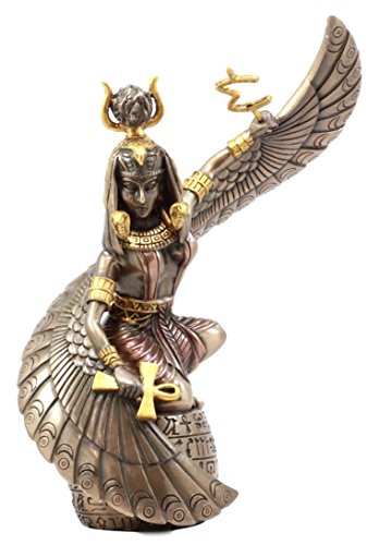 Egyptian Goddess Mother Isis Ra Holding Ankh Figurine 9