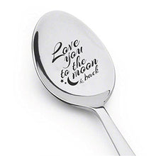 Load image into Gallery viewer, I Love to the Moon and Back Spoon- Best Selling Item - Gift for Him - Gift for Her - Lovers Gift - Spoon Gift: Kitchen &amp; Dining